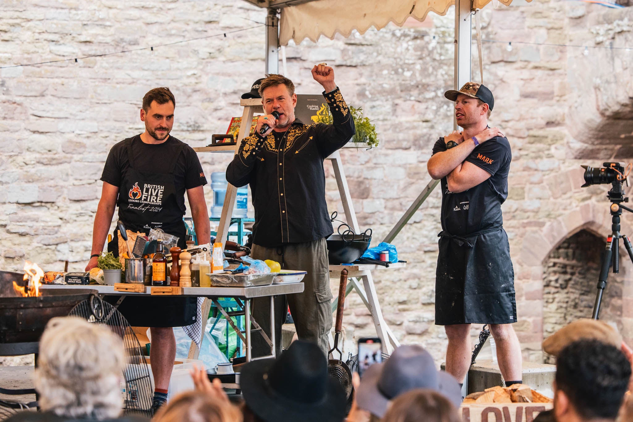 BLFCC fire stage with contestants and judges