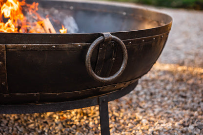 kadai firebowl with red hot flames